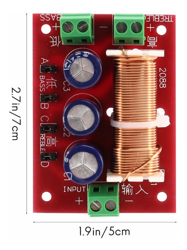 Imagen 5 de 10 de Divisor De Frecuencia Croosover Pasivo De 2 Vias 400w Audio