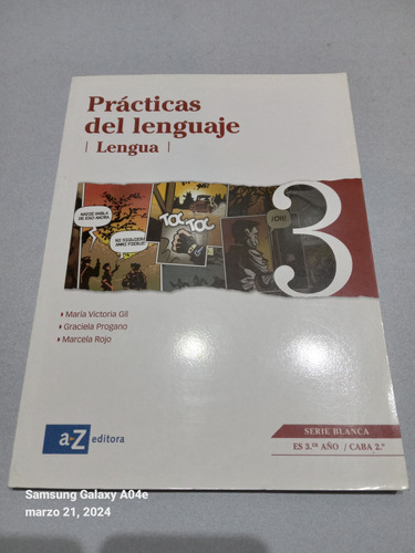 Libro Prácticas Del Lenguaje 3. Az Editora, Serie Blanca