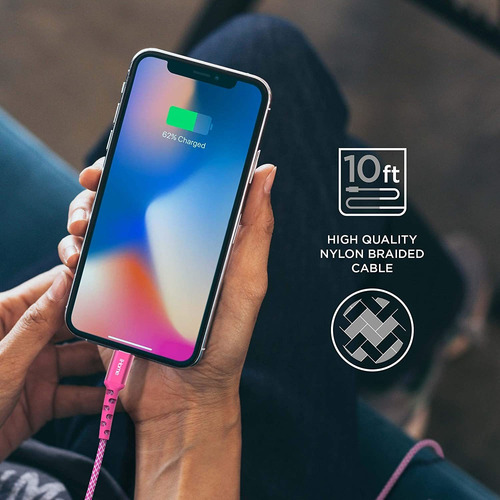 Ihome Cable Usb C A Lightning: Trenzado De Nailon, Certifica