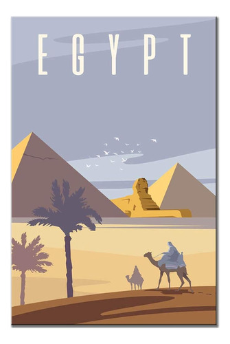 Egipto Iman Nevera El Cairo Vintage Poster Giza Piramide Via