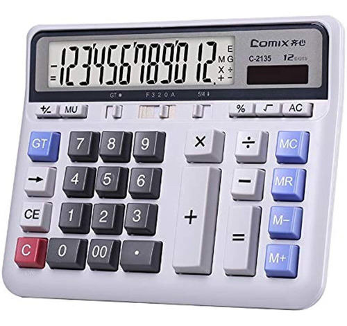Comix C-2135 Calculadora De Teclas Grandes De 12 Cifras