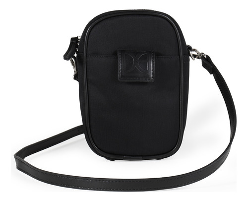 Bolsa Crossbody Cloe Para Mujer Nylon Compartimento Frontal Color Negro