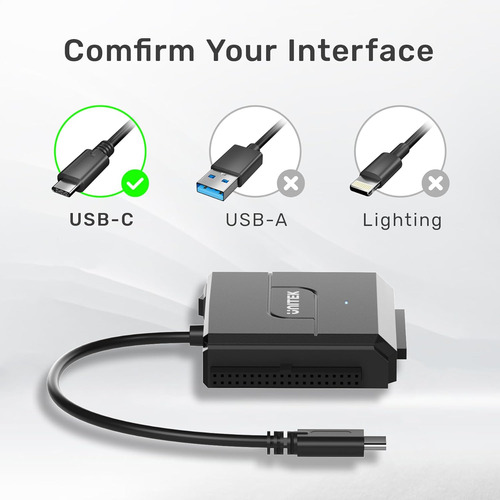 Adaptador De Disco Externo Unitek Ide/sata A Usb C 3.0