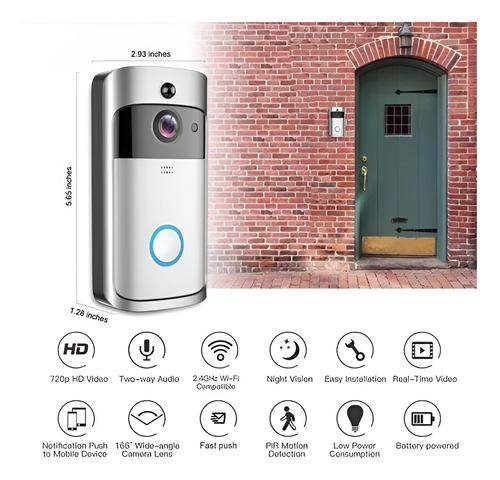 Timbre Smart Camara Ip Intercomunicador Video Portero Wifi