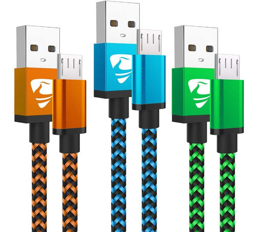 Cable Cargador Micro Usb Para Android Aioneus Pack De 3