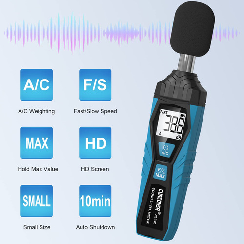 Curconsa Medidor De Decibelios Spl Portátil 30db A 130db Mmg
