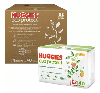 Pañales Huggies Eco Protect Etapa 2 Bebe 160 Piezas 5-7.5kg