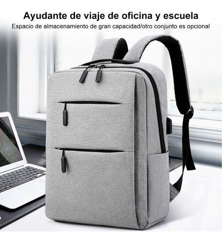 Mochila Antirrobo Multifuncional Con Cargador Usb, 3 Piezas