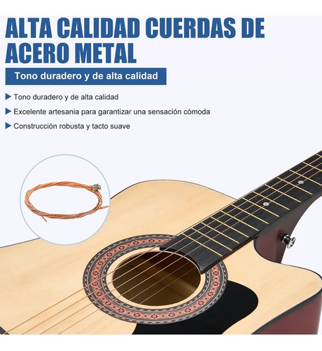 Guitarra Acustica Clasica Con Accesorios Musical Madera 38in