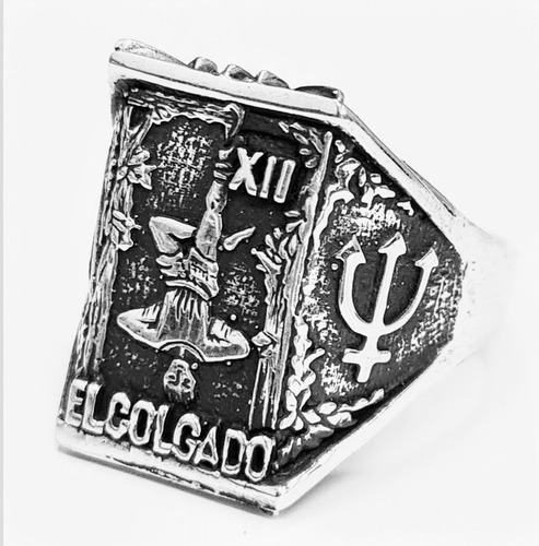 Anillo Carta Tarot Colgado Plata 2 X 1,5 Cm 14 Gr Art 1372