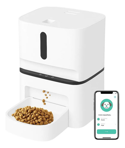 Dispensador Automatico Roro Alimentos Mascotas Perro Gato Wifi 7l Roro Color Blanco