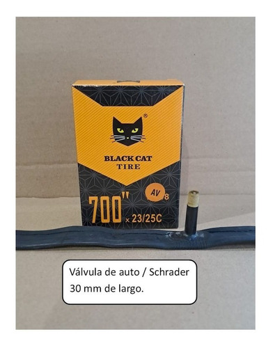 Imagen 2 de 7 de Camara Para Bicicletas 700x23/25c Valvula De Auto / Schrader