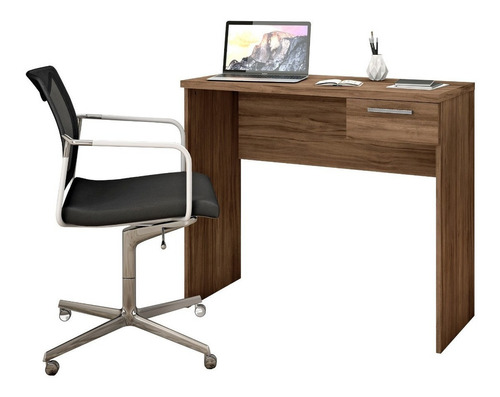 Escrivaninha Notável Móveis Mesa office NT 2000 mdp de 900mm x 780mm x 400mm nogal trend