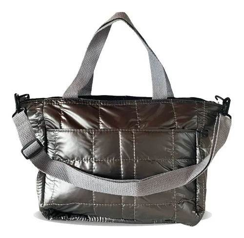 Bolso Cartera Tote Metalizado Impermeable