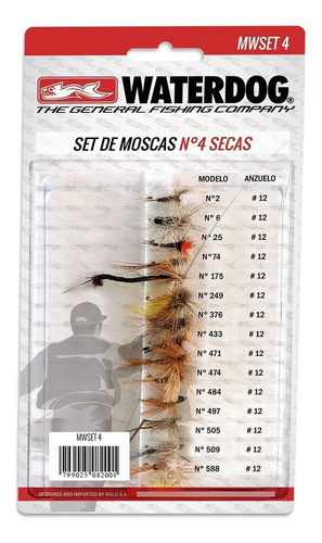 Kit Set De Moscas Fly Pesca Waterdog Streamers Secas Ninfas