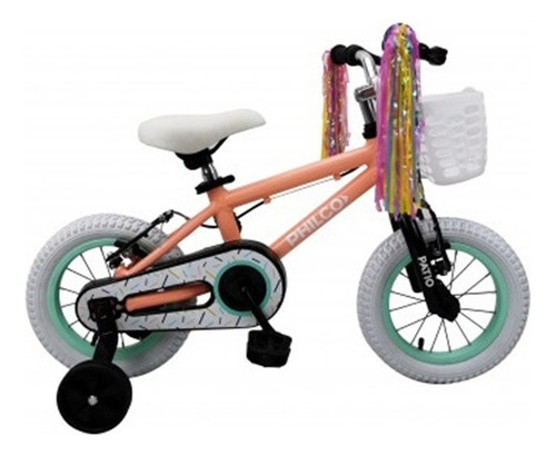 Bicicleta Infantil Rodado 12 Nena Philco Patio Rueditas Rex Color Rosa