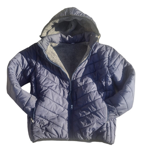 Campera Inflable Con Corderito Y Capucha Desmontable