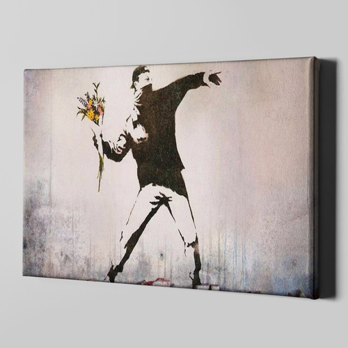 Cuadro Lienzo 70x100 Bansky Mod 1fine Art-- No Lona!!