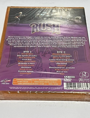 Imagem 2 de 2 de Dvd - Rush Live Duplo (2 Dvds) - Frete Grátis