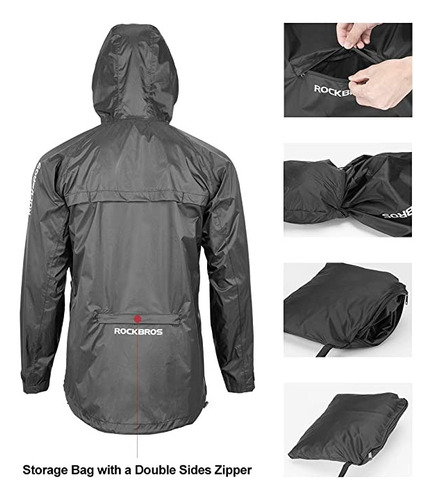Casaca Cortaviento Reflectivo Con Capucha Rockbros