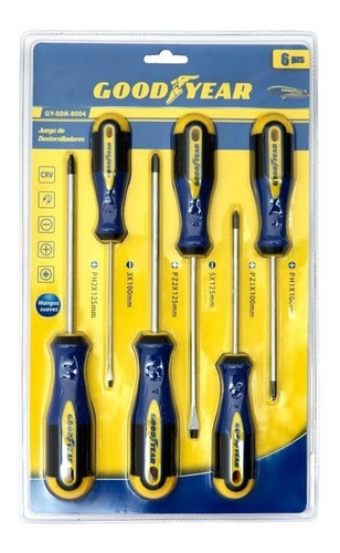 Imagen 3 de 6 de Set Destornillador Goodyear Gy-sdk8004 Philips/plana Pintumm