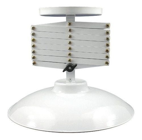 Imagem 3 de 3 de Luminária Pendente Sanfona Branca E27 Com Chapéu E Canopla
