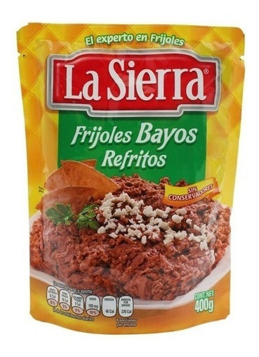 Frijoles Bayos La Sierra Refritos En Bolsa 400 Gr