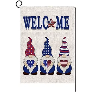 4th Of July Garden Flag Vertical Double Sided Strip And...