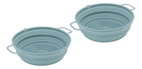 2 Uds Freidora Con Revestimiento De Silicona Olla Plegable