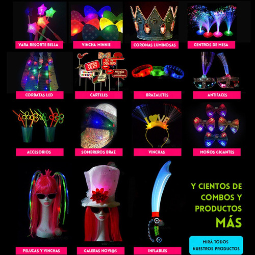 Imagen 7 de 10 de 60 Vinchas Corona Disfraz Halloween Luz Led Cotillón Carioca