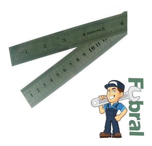 Imagen 1 de 4 de Regla De Acero Inoxidable De 50cts. Fubral