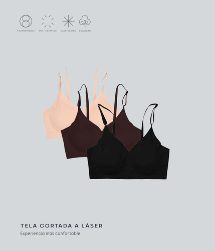 Brasier De Tirantes Ajustables Sin Costuras For Mujer