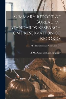 Libro Summary Report Of Bureau Of Standards Research On P...