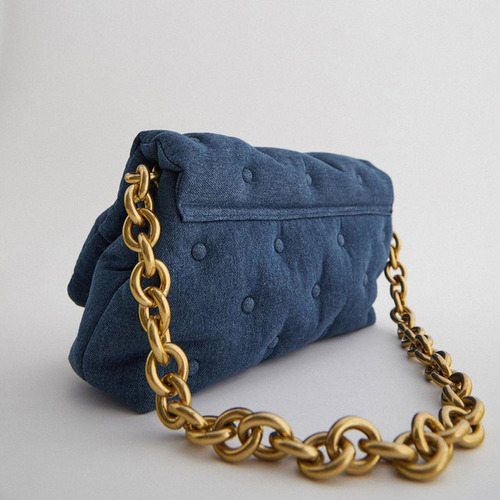 Imagen 3 de 6 de Moda De Mezclilla De Gran Tamaño Azul Bolsa De Un Hombro