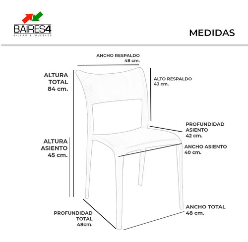 Pack X 4 Sillas De Jardín Verona Apilables | Contado