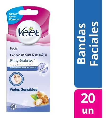 Veet - Bandas Depilatorias Faciales Cera Fría Piel Sensible