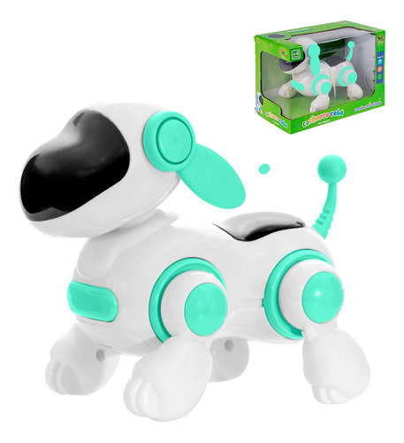 Brinquedo Cachorro Robô Com Face Digital Infantil Verde