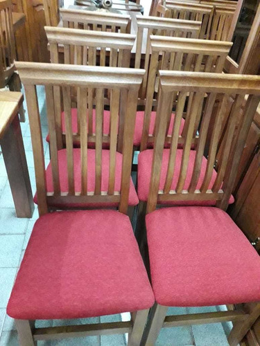 Silla Nueva De Algarrobo Asiento Tapizado Zona Oeste