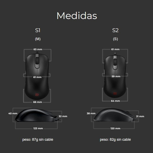 Imagen 2 de 5 de Mouse Gamer Benq Zowie S1 Para Esports