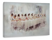Comprar Cuadros Última Cena Lienzo Canvas Estilo Oleo Arte Religioso Color Blanco Pureza Armazón Bastidor Madera