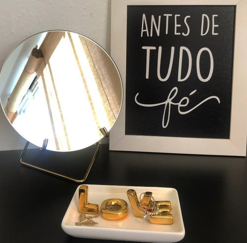 Mini Prato Porta Anel E Joias Love Em Cerâmica