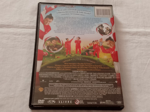 Dvd A Fantástica Fábrica De Chocolate Johnny Deep Tim Burton