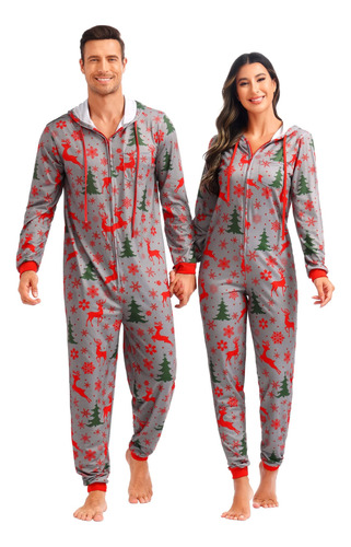 Pijama De Una Pieza De Navidad Familiar Para Parejas