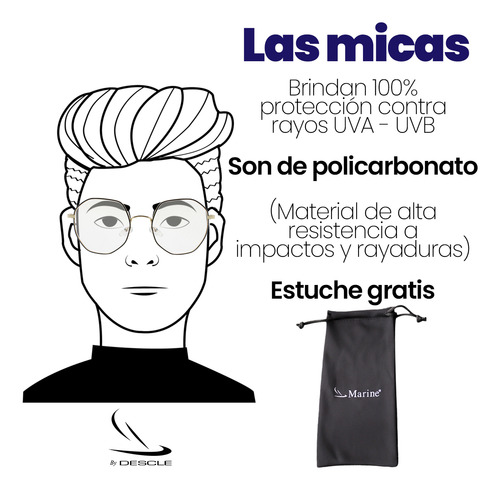 Lentes Para Computadora | Filtro Blue Light | Dorado