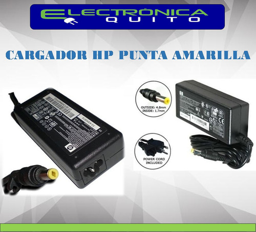 Cargador Adaptador Hp 18.5v A 3.5v Punta Amarilla 65w