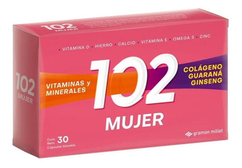 102 Plus Mujer Vitaminas Y Minerales 30 Caps Suplemento