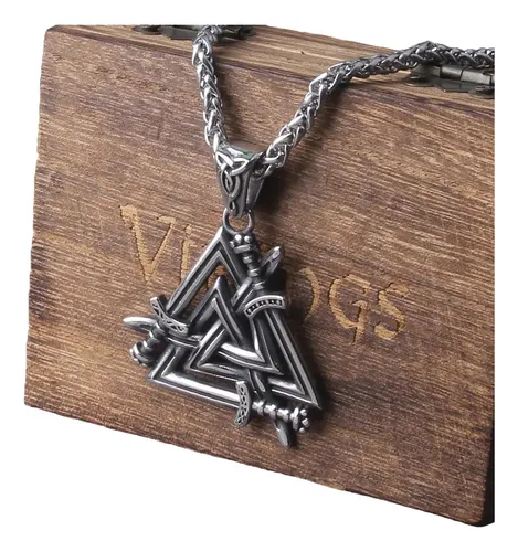 comprar Collar Hombre Lujo Diseño Espada Valknut Odín Nórdico Viking