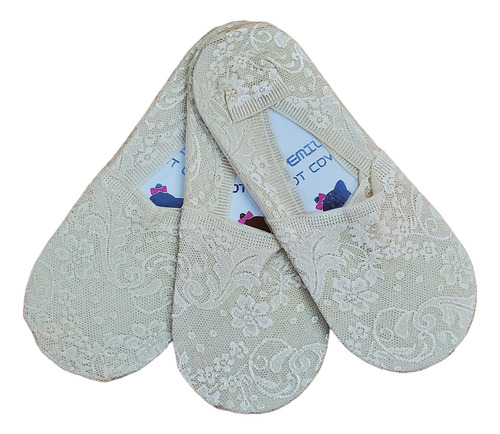 Calcetín Tin Protector Invisible Dama Encaje Suave 6 Pares