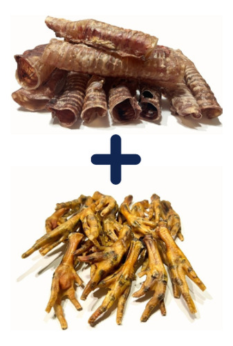 8 Tráqueas Res + 500g Patas Pollo Deshidratada 100% Natural