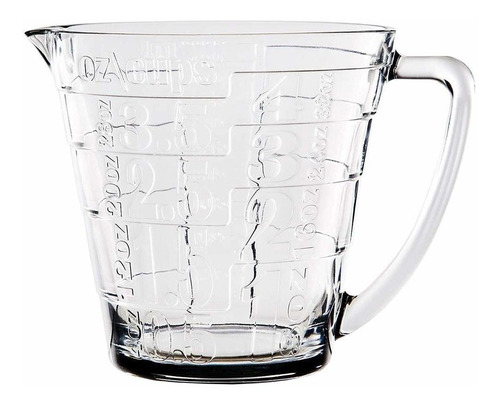 Vaso Medidor Liquido Cristal Mango Grande Tamaño Para Fl